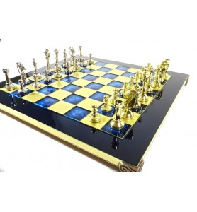 Ekskluzywne, duże klasyczne szachy metalowe Stauton S34  36x36cm