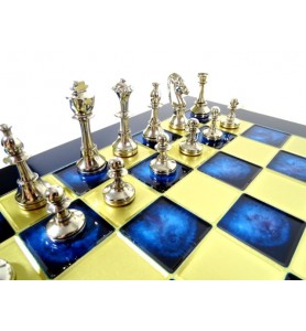 Ekskluzywne, duże klasyczne szachy metalowe Stauton S34  36x36cm