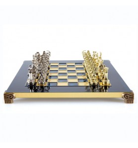 Ekskluzywne szachy metalowe Archers  28x28cm, S15 BLU