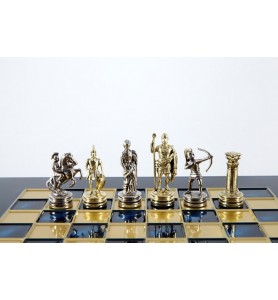 Ekskluzywne szachy metalowe Archers  28x28cm, S15 BLU