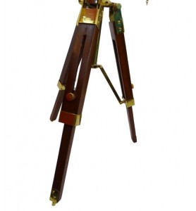 Mosiężna luneta na drewnianym trójnogu TEL-0188