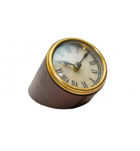 Zegar na biurko w oprawie skórzanej CLK-0210B