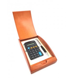 Długopis i kalkulator w pudełku drewnianym G133H