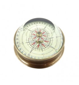 Kompas soczewkowy - mosiądz i szkło NC2119