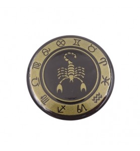 Skorpion - znak zodiaku - magnes. Śr. 6cm  metal emaliowany