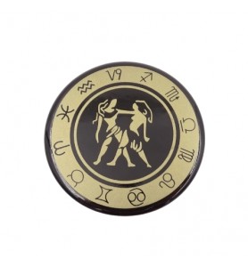 Bliźnięta - znak zodiaku - magnes. Śr. 6cm  metal emaliowany - BLI