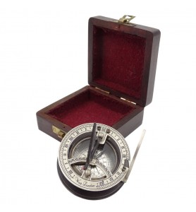 Zegar Słoneczny z Kompasem w pudełku drewnianym – SUN-0105B