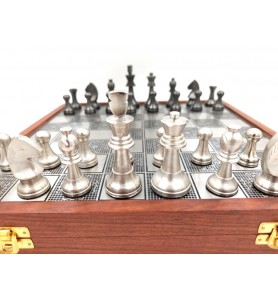 Szachy metalowe - elegancki zestaw dla szachisty - G334B