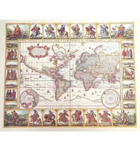 Historyczna Mapa Świata - Nova Totius Terrarum reprint - N. I. Piscator, 1652 r. M1652